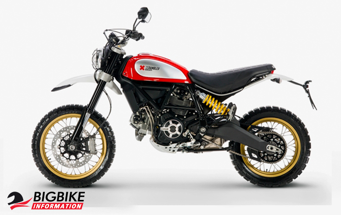 ภาพ DUCATI SCRAMBLER DESERT SLED สีแดง ด้านข้าง