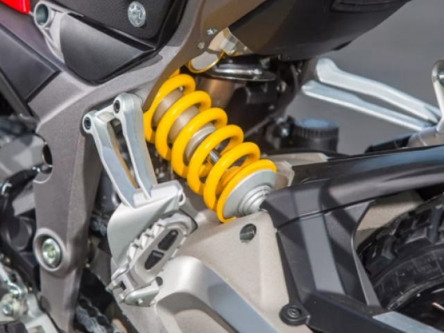 ระบบกันสะเทือนด้านหลังเป็นแบบ DUCATI SKYHOOK SUSPENSION (DSS) ปรับได้ สวิงอาร์มอลูมิเนียมคู่