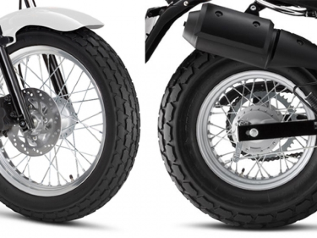 โช้คอัพหน้าขนาด 33 มม. แบบเทเลสโคปิค  ระบบกันสะเทือนหลัง SWINGARM TYPE, COIL SPRING, OIL DAMPED