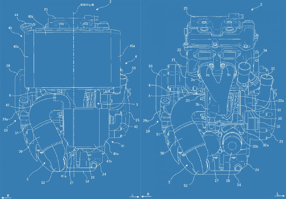 ภาพร่างสิทธิบัตร Suzuki ส่วนเครื่องยนต์
