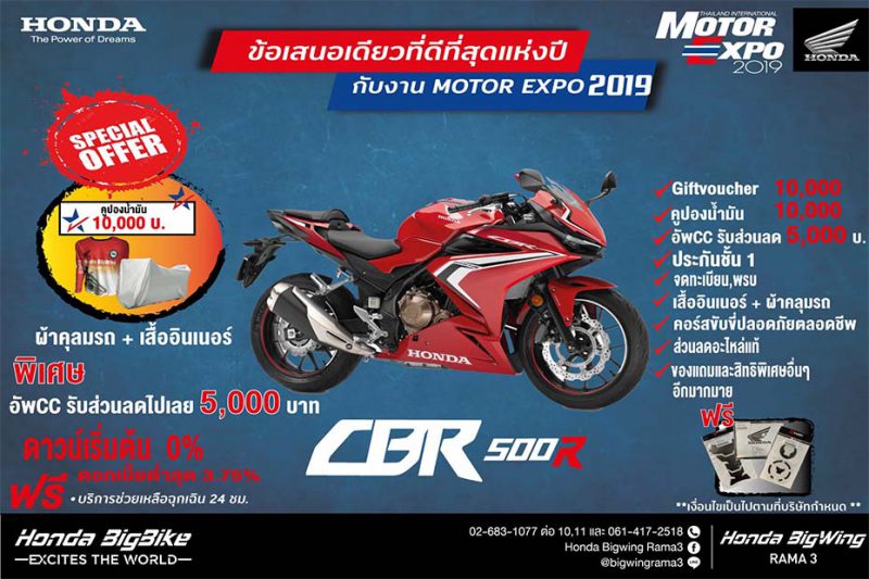 โปรโมชั่นของ Honda CBR 500R