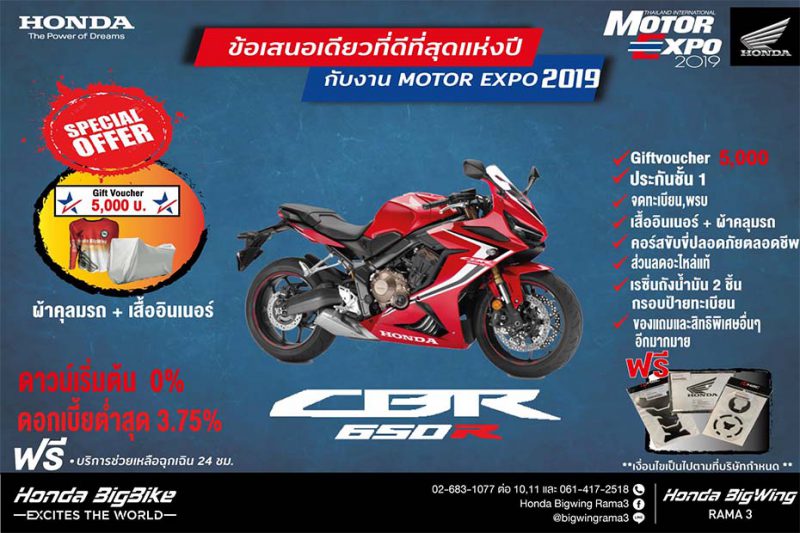 โปรโมชั่นของ Honda CBR 650R