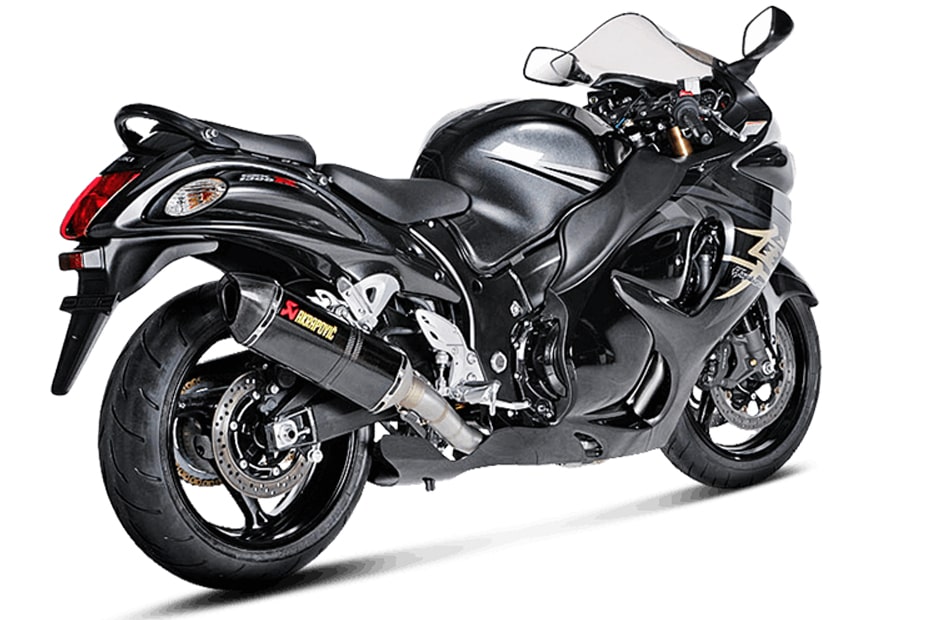 Suzuki Hayabusa ประกาศท่อไอเสีย Akrapovic ช่วงท้าย