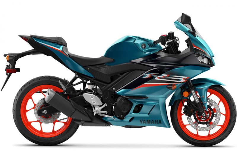 YAMAHA YZF-R3 [รุ่น US 2021] สี Electric Teal ด้านข้าง