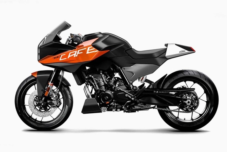 ภาพเรนเดอร์ KTM 790 Cafe Racer ด้านข้าง