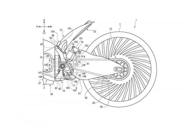 สิทธิบัตร ยามาฮ่า จักรยานยนต์ไฟฟ้าไฮบริด ช่วงล้อหลัง
