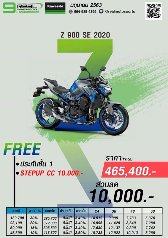 โปรโมชั่นคาวาซากิ Z 900SE ปี 2020 มิ.ย.63