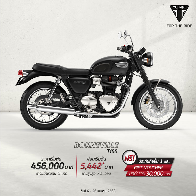 โปรโมชั่นไทรอัมพ์ รุ่น Bonneville T100 เม.ย.63