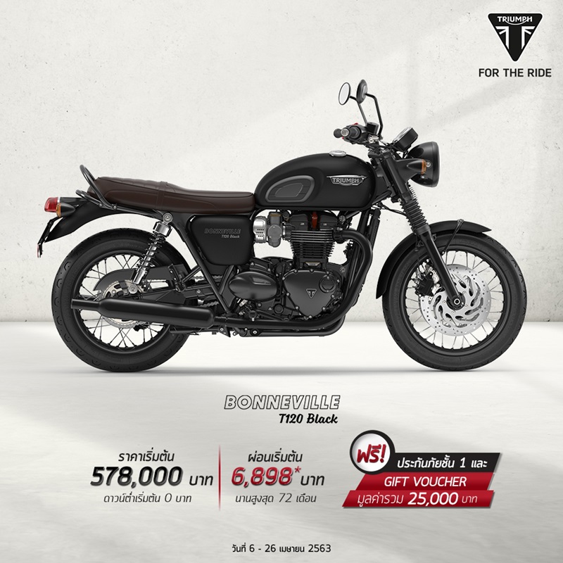 โปรโมชั่นไทรอัมพ์ รุ่น Bonneville T120 Black เม.ย.63