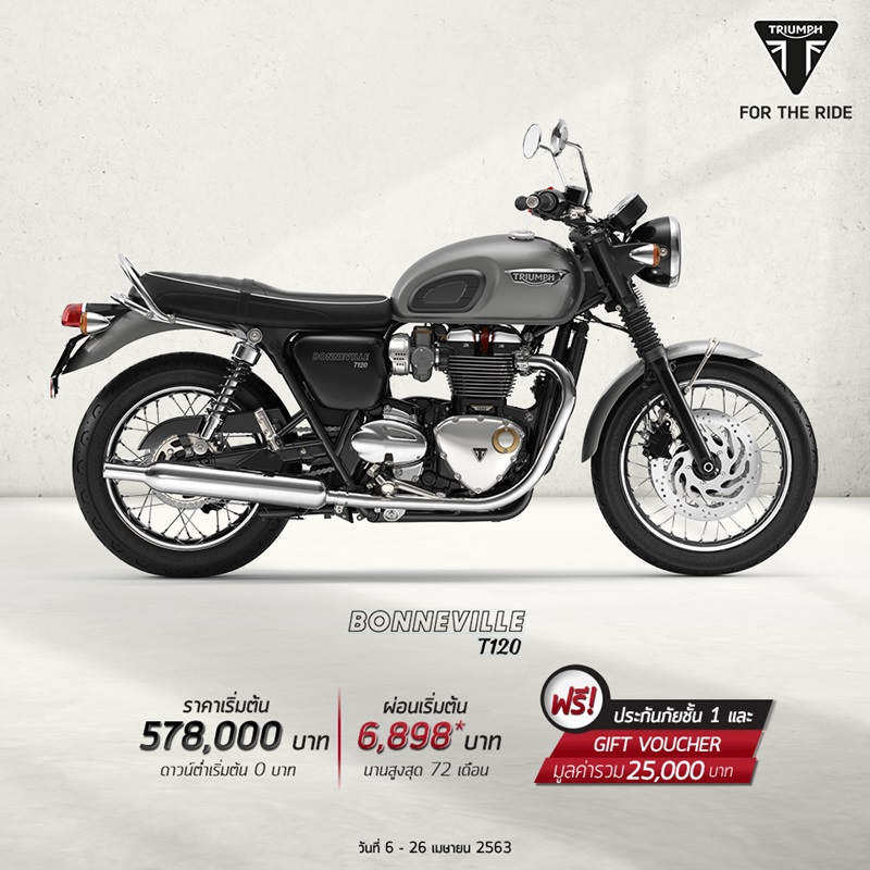 โปรโมชั่นไทรอัมพ์ รุ่น Bonneville T120 เม.ย.63