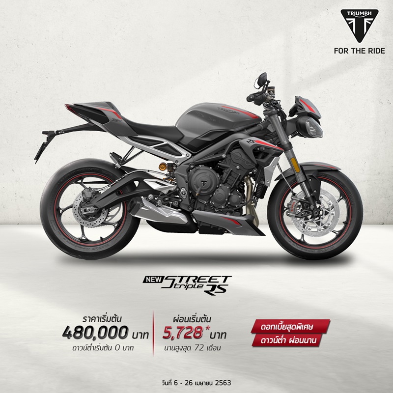 อัปเดตโปรโมชั่น Triumph รุ่น Street Triple RS เม.ย.63