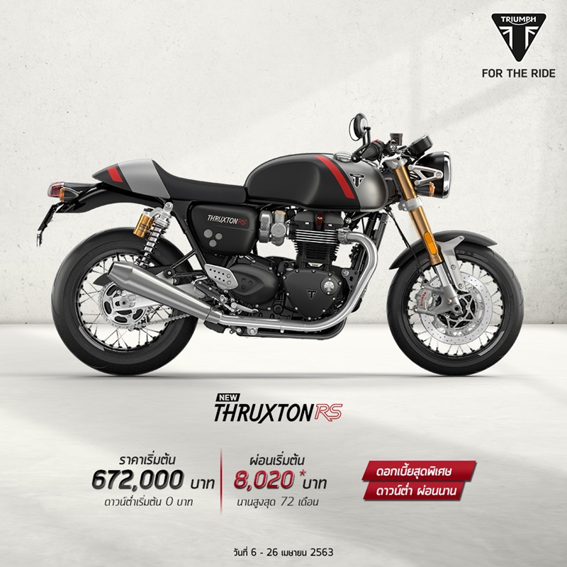 อัปเดตโปรโมชั่น Triumph รุ่น Thruxton RS เม.ย.63