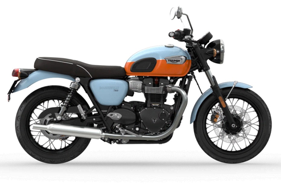 Triumph Bonneville T100 สีฟ้า-ส้ม